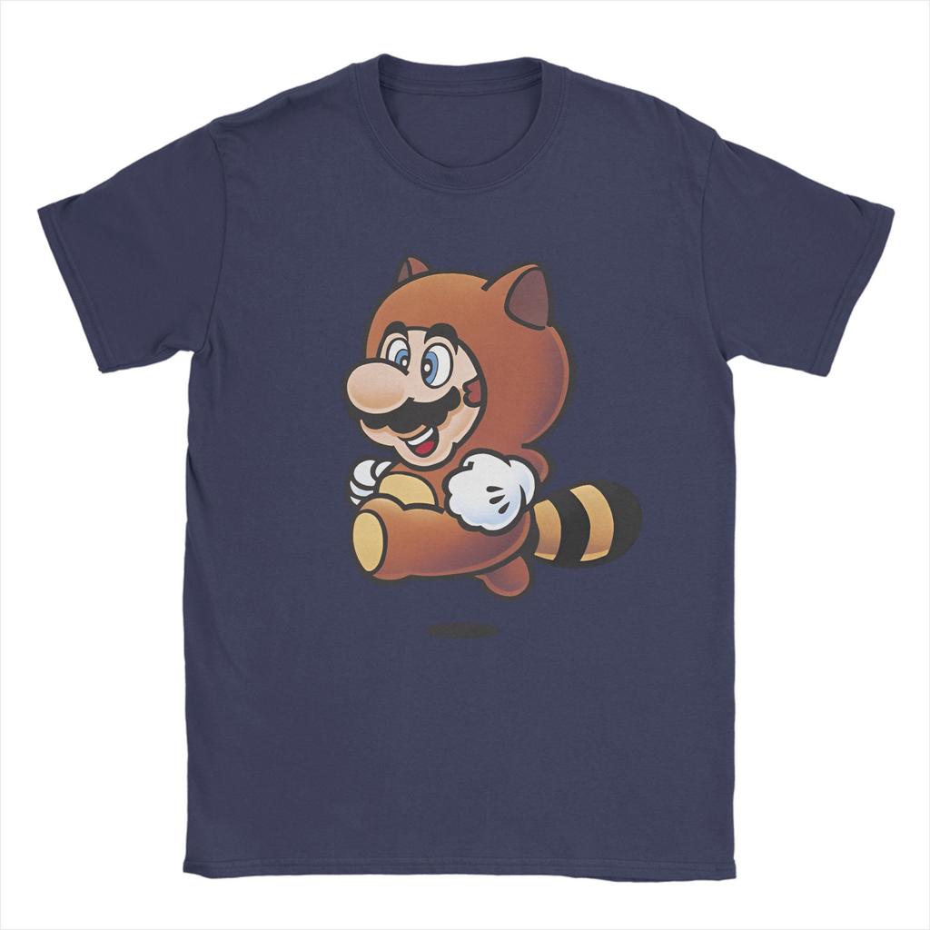 Tanooki Marios T Shirts Mens  Cotton Funny TShirts Round Neck  Tee Shirt Short Sleeve Tops Adult