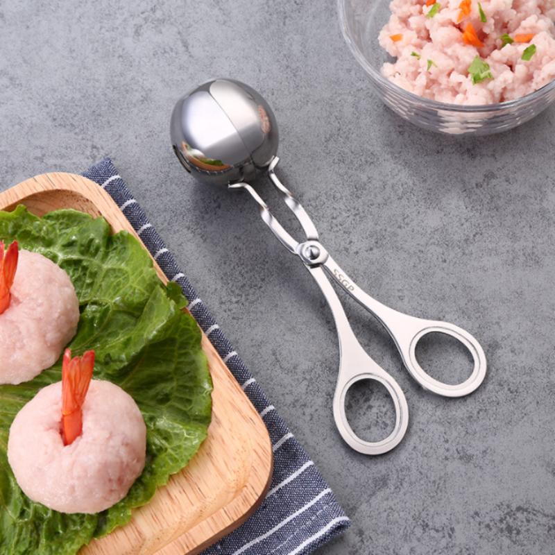 Convenient Kitchen Meatball Maker Stainless Steel Ball Making Mold Tool Cooking Clip Fish Rice