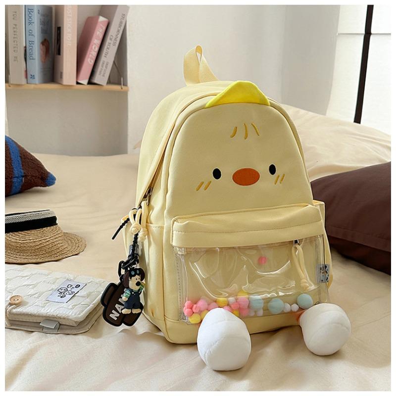 The New Schoolbag Is High-value, Fresh, Sweet, Cute, Cute, Ugly and Cute Little Yellow Duck Backpack, Grade 1-3 Student Backpack.
