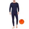 Men Winter Fleece Lined Cotton Thermal Long Johns Top Bottom Underwear Set