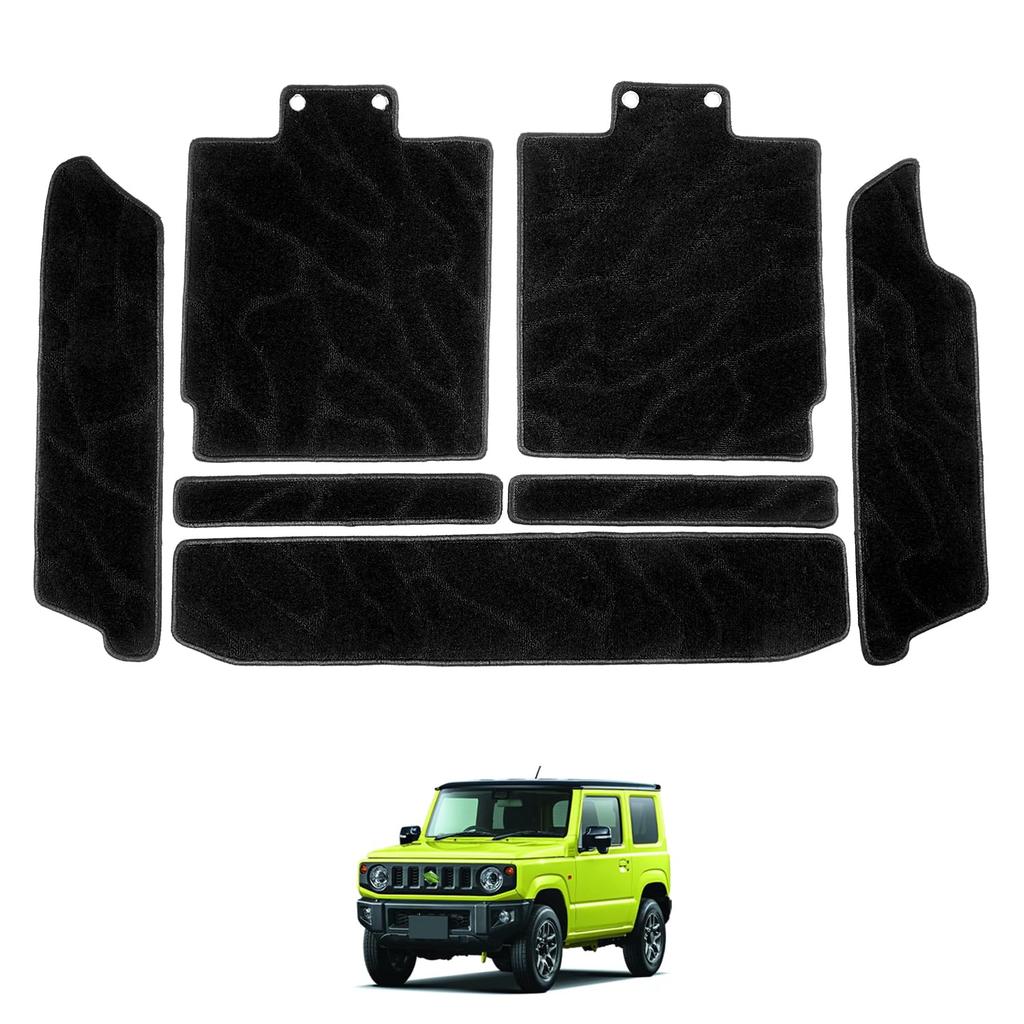 AUTO SPEC Suzuki Jimny JB64 JB74W Trunk JIMNY SIERRA Luggage Room Cargo Car Floor Mat 2018 Interior Easy Protective Car Wave Pattern Set Mat, Mat,