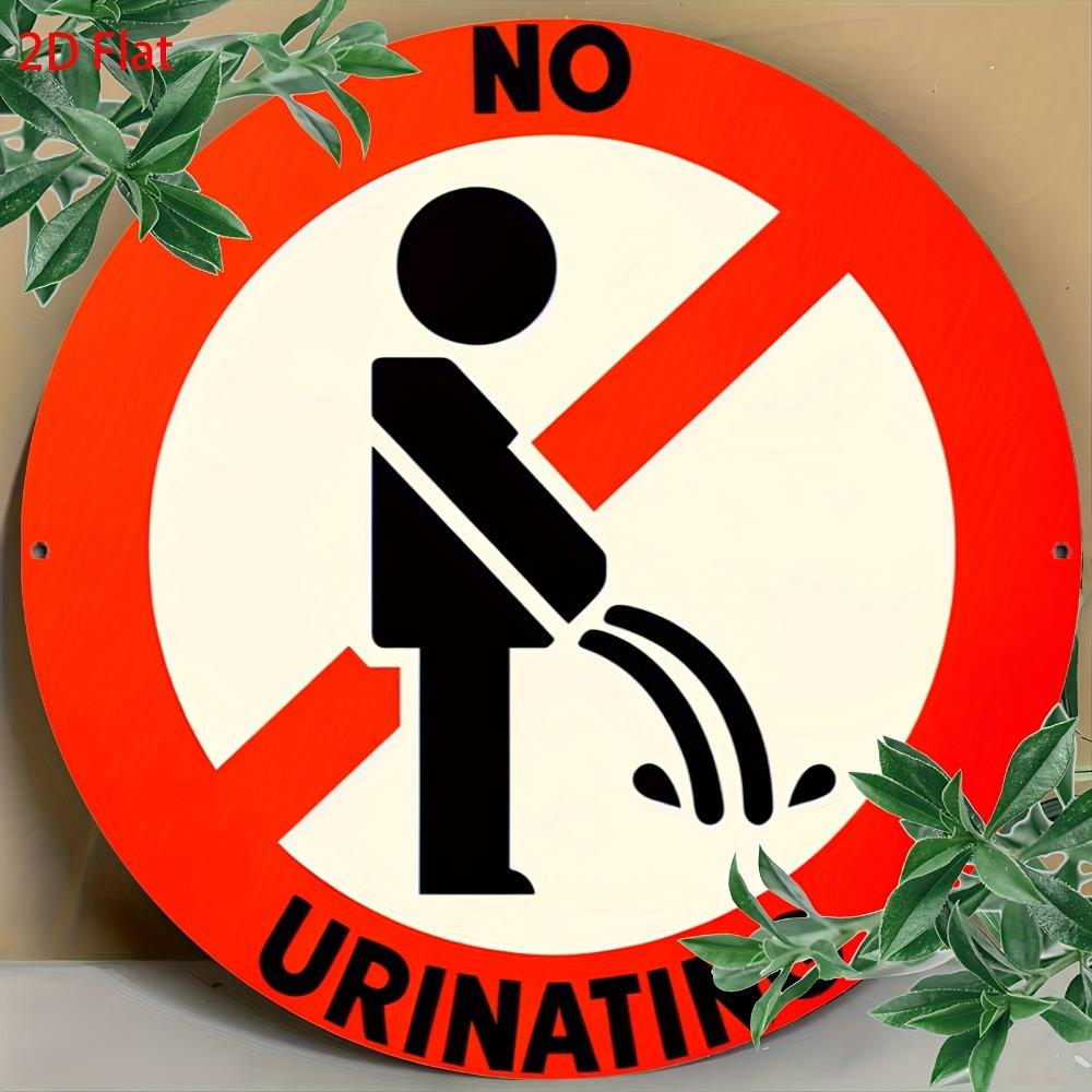 

2D Flat No Urinate Sign Vintage Metal Tin Sign 12x8 Inch Waterproof Prohibited Symbol Red White Orange for Bathroom Office Bar G (as the picture,20x30cm)
