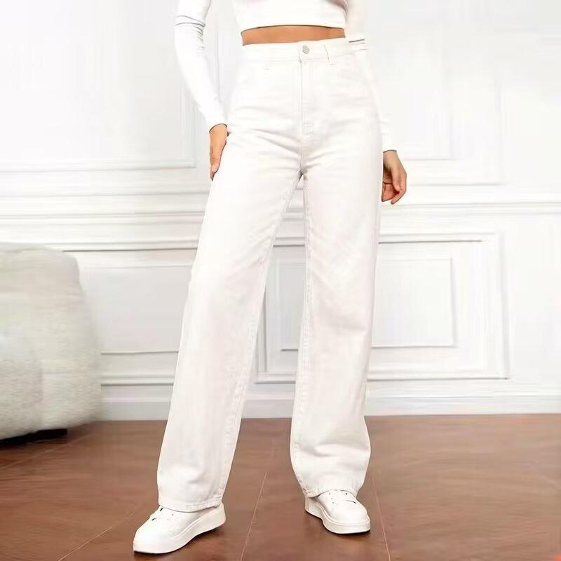 Women's Jeans Straight High Waist Loose Casual Long Pants