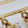 CHANEL Brooch Safety pin Plated Gold/Rhinestone 5.2g Women Used