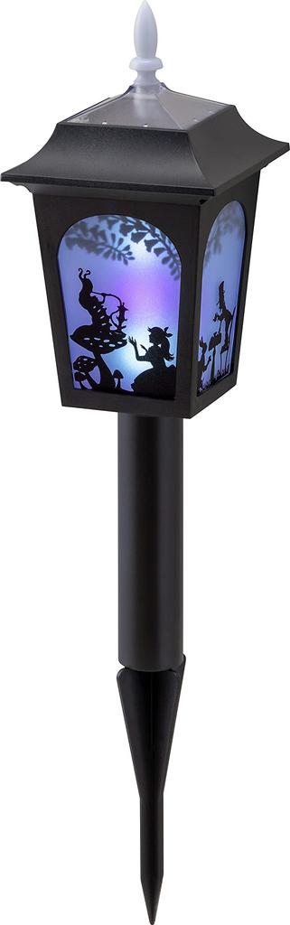 Takasho Solar Light Outdoor Alice Silhouette Light Black Garden Light Outdoor Indirect Lighting Waterproof Alice In Wonderland Resin/Glass TA-L02