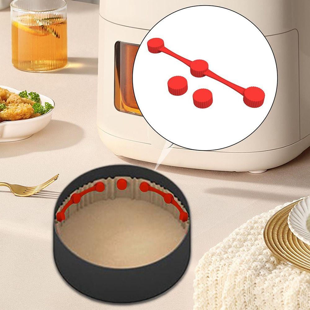 1pc Reusable Air Fryer Magnet Silicone Buckle Non-Scratch Paper Holder  Lock Disposable Liners