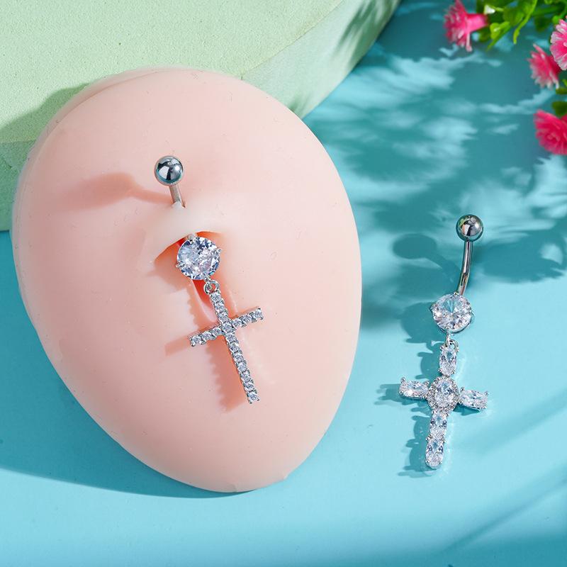 Minimalistyczny Piercing Pępka Błyszcząca Cyrkonia Elegancki Design Do Codziennego Noszenia