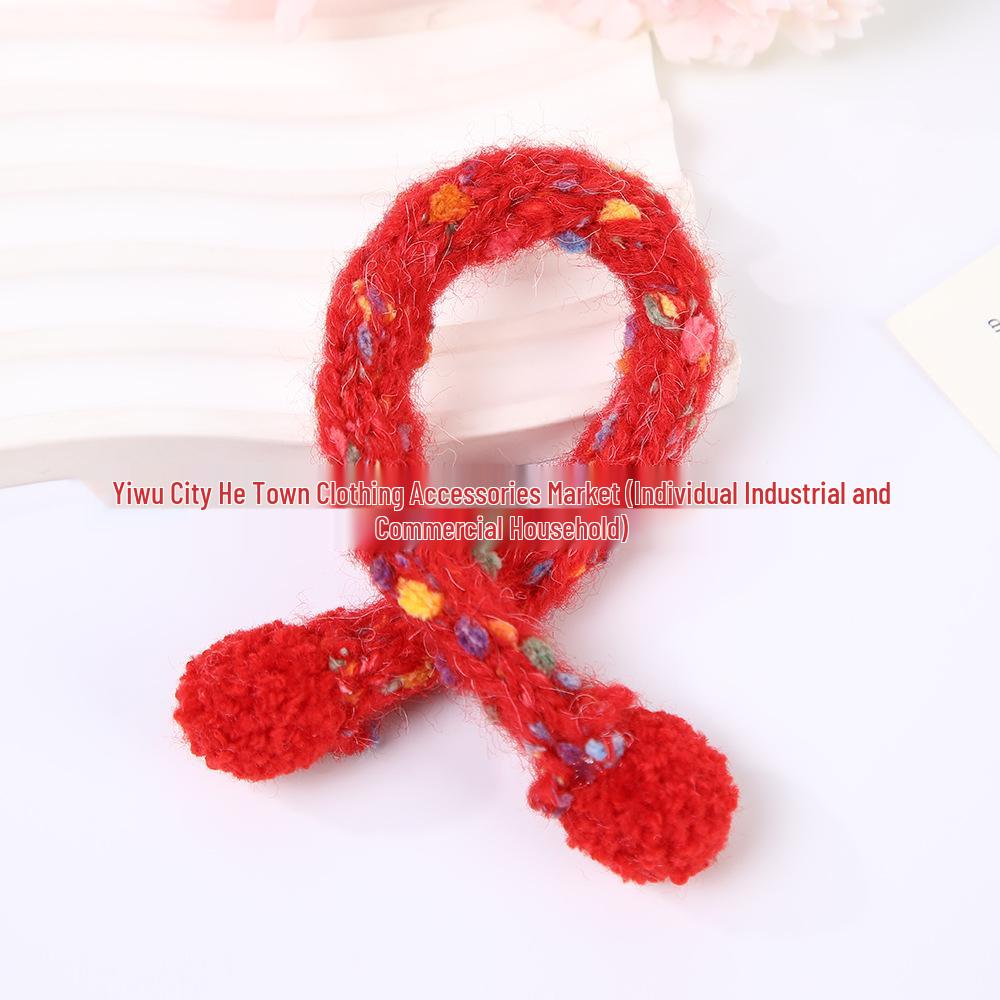 Colorful Knitted Wool Doll Scarf - Cartoon Figure Accessories, DIY Mini Scarf