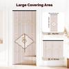 Bohemian Wood Bead Door Curtain Natural Wood Cotton Room Divider Window Wall Decor for Ethnic Vintage Tibetan Home Style