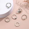 Bohemian 6-Piece Set With Diamond Leaf Ring Open Jewelry Combination