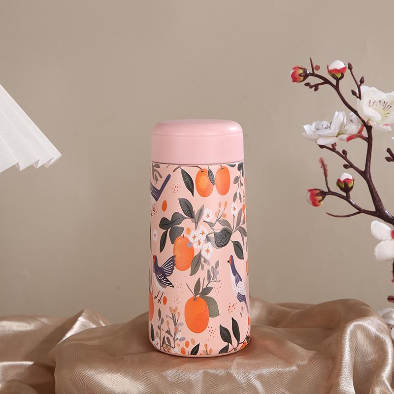240ML Female Office Worker Pocket Cup Rope Car Accompanying Cup Mini Portable Stainless Steel Thermal Insulation Water Cup Gift