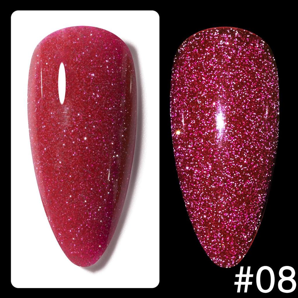 12-Color Fluorescent Glitter Gel Polish for Nail Salons