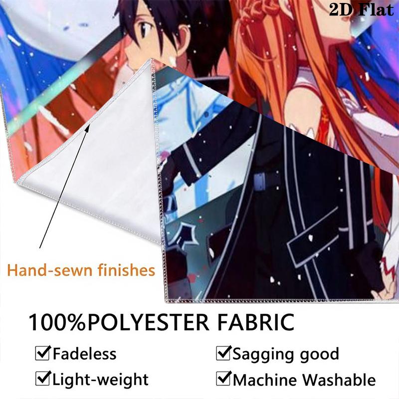 Sword Art Online Wall Tapestry Aesthetic Wall Hanging Printed Fabric Blanket Decorative Tapestries for Bedroom Living Room Home Decor
