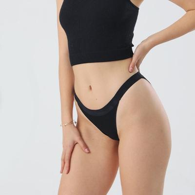 Damen Unterhose Niedrige Taille Einfarbig Tanga Nahtlos Hohe Elastizität Unterwäsche Einteilige Dreieck Slips