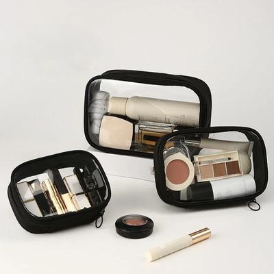 Schwarzes Netz-Make-up-Taschen für Damen, Reise-Toilettenartikel-Set, Make-up-Organizer für Kosmetik, Waschbeutel, kleine und große Make-up-Tasche