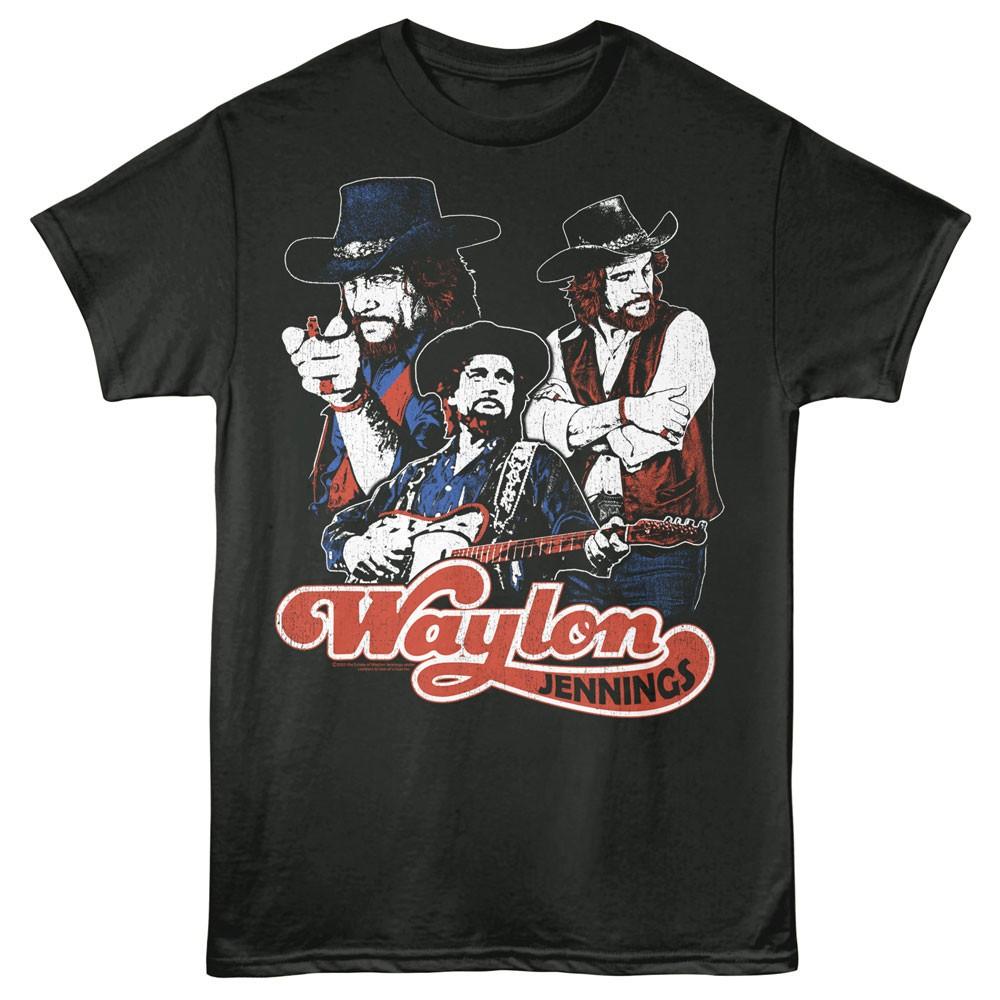Waylon Jennings Outlaw Country Singer Tripple Photo Collage Men s T Shirt XXXL