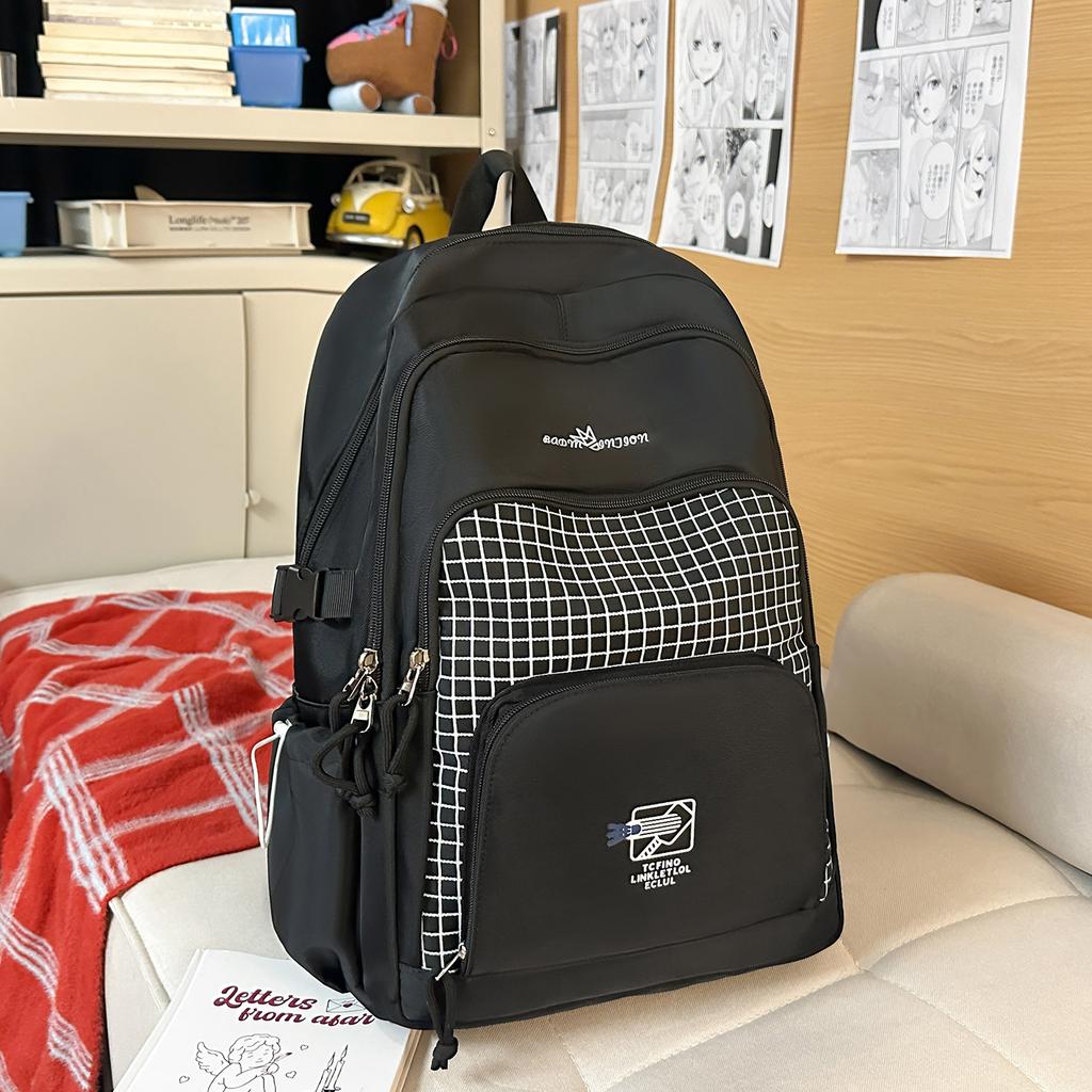 Schoolbagins Wind Girl Backpack Daily Commuter Versatile Contrast Color Backpack Korean Edition Large Capacity Middle and High School Student School 