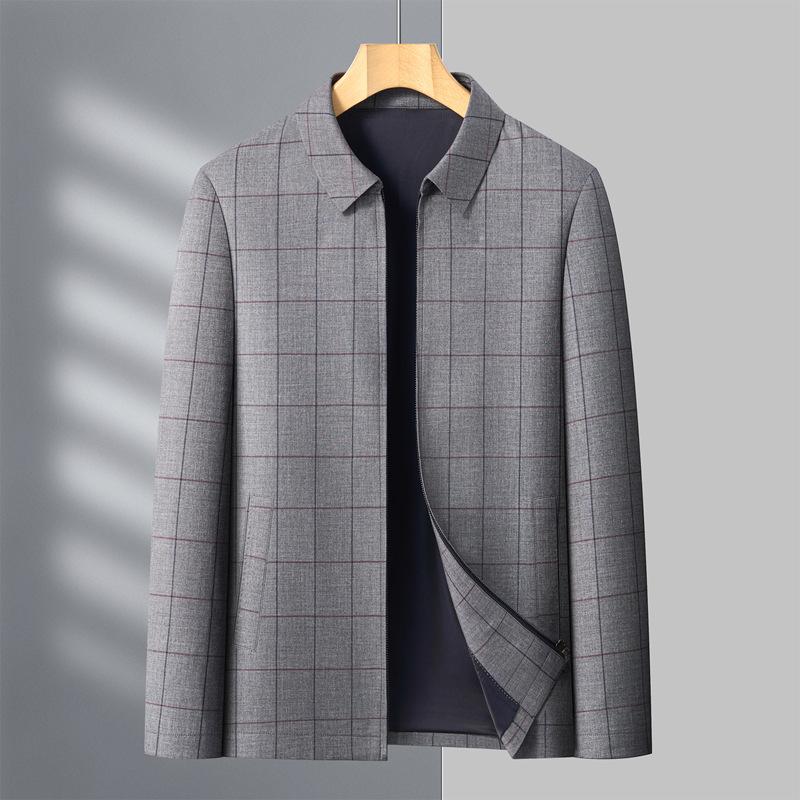New Men's Jacket Spring and Autumn Jacket Middle-aged High-end Business Casual Jacket Dad Lapel Top