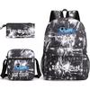 Printed Schoolbag Three-Piece Set, Primary And Secondary School Schoolbag, Backpack, Shoulder Bag, Pencil Bag.