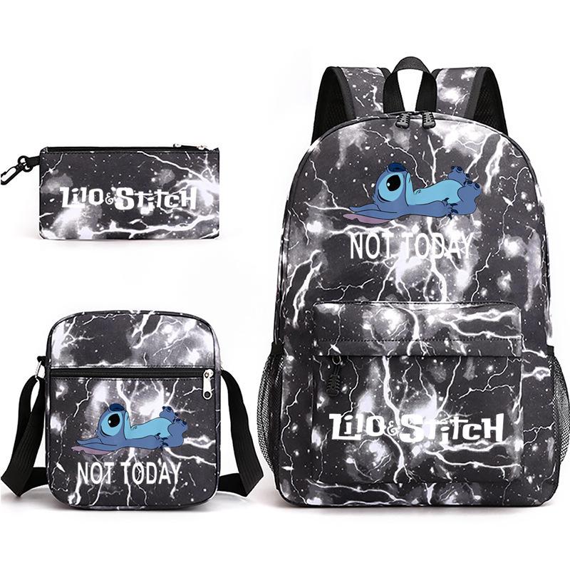 Printed Schoolbag Three-Piece Set, Primary And Secondary School Schoolbag, Backpack, Shoulder Bag, Pencil Bag.