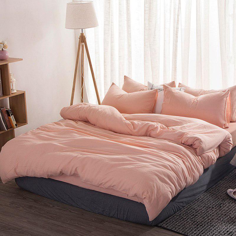  New Product Solid Color 4 Pcs Bedding Set Microfiber Bedclothes Gray Bed Linens Duvet Cover