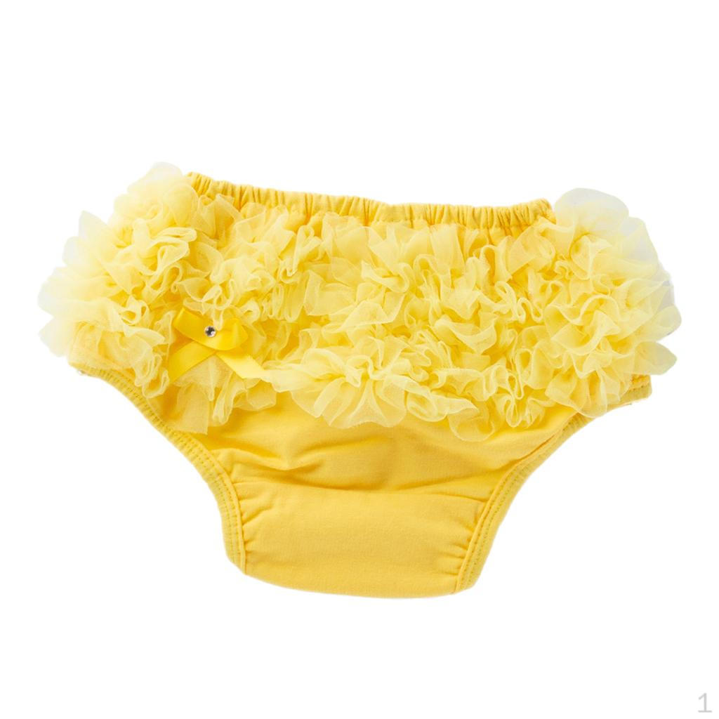 

Baby Girl Kids Ruffle Lace Shorts Bloomers Diaper Nappy Cover 0-24M M for 0-6Months жовтий