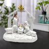 Jesus Manger Ornament Decoration Desktop Sculpture Crafts Resin Birth Set Nativity