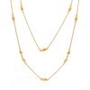 Golden Double-layered Beaded Sweater Chain, Elegant and High-end Layered Necklace 18K Gold Plated Stainless Steel