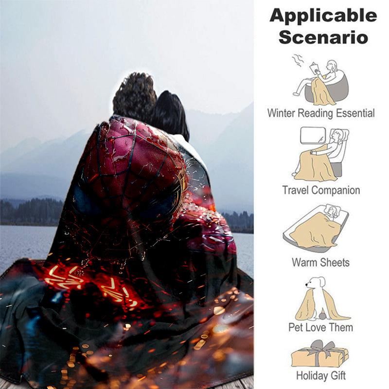 1pc Spiderman Spiderverse Marvel Soft Throw Blanket Flannel All Season Light Weight Living Room/Bedroom Warm Blanket. M731060