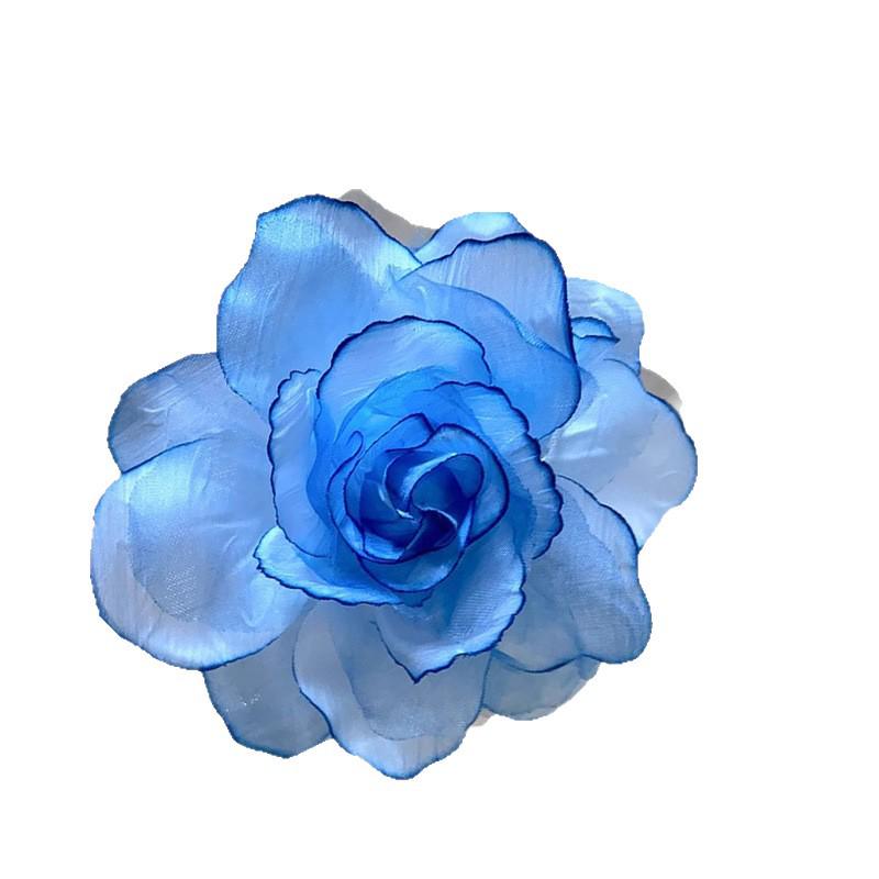 Große Farbverlauf Seidenrose Haarspange - 3D Blumendesign für Frauen, Perfekt für Fotos am Meer