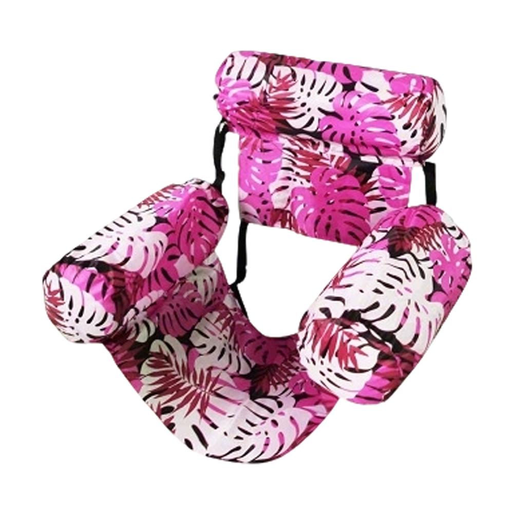 Inflatable Large Fabric-Covered Pool Float Loung Chairs Plant Pattern Blow up Pool Water Chairs for Summer Party Lake Beach