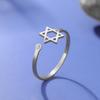Davidstern Zirkon Ring Damen Übernatürlich Hexagramm Edelstahl Ringe Israel Jüdisch Judentum Amulett Schmuck Geschenk