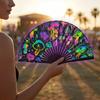 23 Cm Kung Fu Fan Gradient Colorful Clacking Fan Decoration Hand Rave Fan  Tai Chi