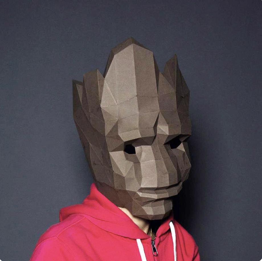 3D Paper Model Wearable Mask Rabbit Animal Cosplay DIY Papercraft Origami Headgear Christmas Halloween Prom Party Girls Gift