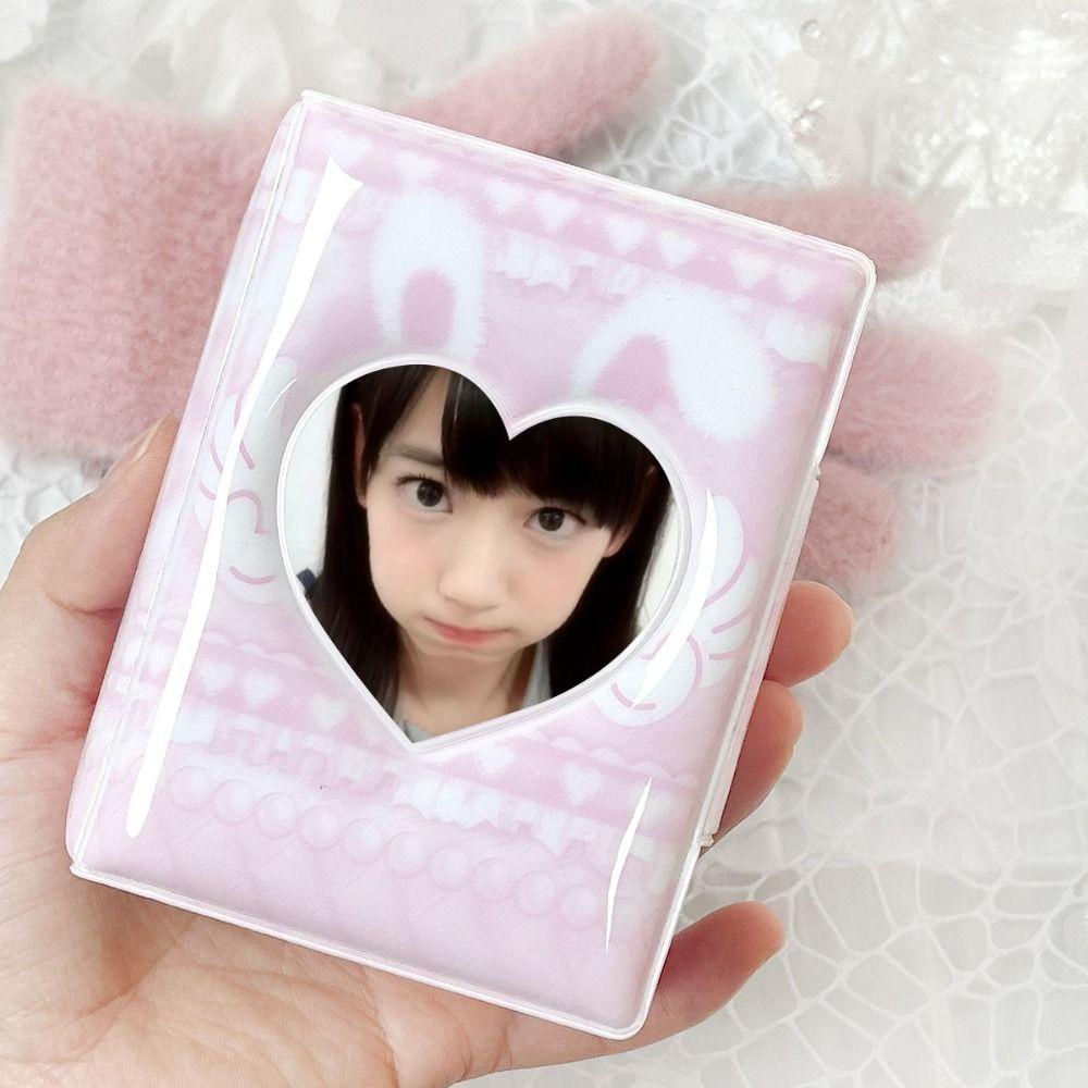 Cute Pink Photo Album Cartoon Angel Bunny 32 Photocards Photo Card Storage Idol Photo Storage Protection Idol Card Collect Case