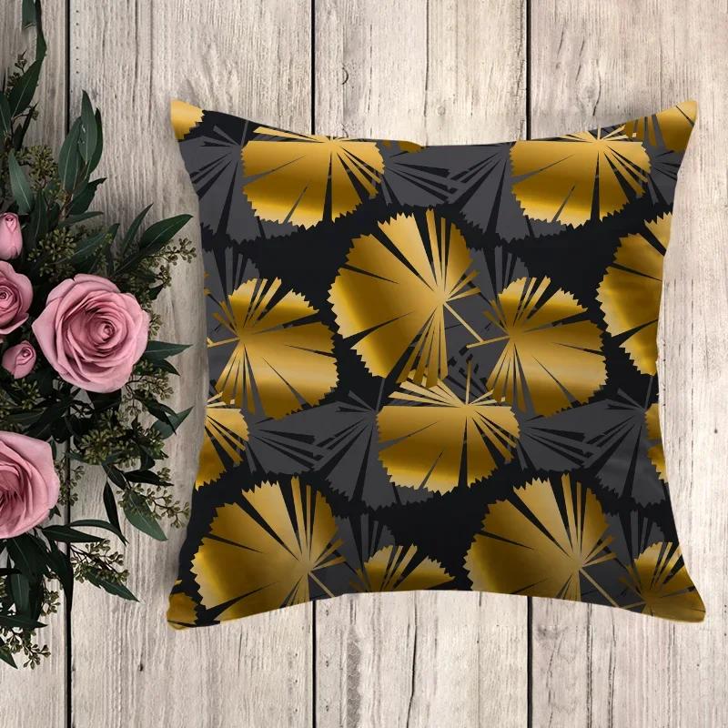 Anime Polštář Černá Zlatá Tisk Dekorační Povlaky na Polštáře Povlak na Polštář Polštáře na Pohovku Potah na Polštář x Dekorační Polštáře