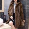 Plus Size 9XL Fashion Women Winter Mink Fur Coat Long Outdoor Thicken Jacket Solid Women's Parka Hooded Warm Real Winter