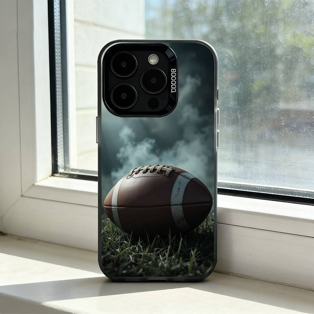 American Football Sport Phone Case For iPhone 17,16,15,14,13,12,11 Plus,Pro Max,XS,Colorful Silver Black Cover