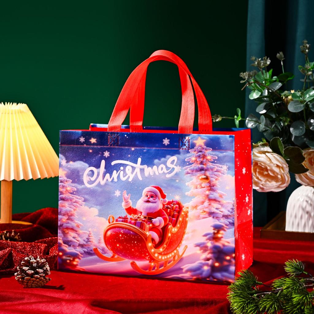 Christmas Santa Claus Non-Woven Gift Bag - Festive Cross-Border Handbag
