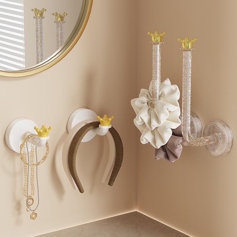 Goddess Crown Punch-Free Hook: Hair Tie, Headband, Key & Accessory Storage Rack