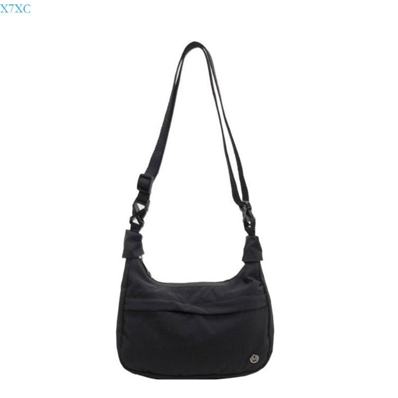 X7XC Stylish Women s Dumpling Purse Nylon Shoulder Bag with Organized Compartments for Daily Carry Travel Accessory чёрный