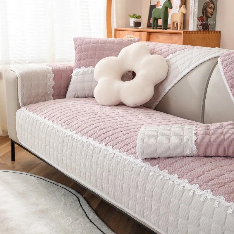 Corduroy Sofa Cover Plaid Anti-slip Sofa Towel for Sectional Sofa Thickening  Modern Couch Cushion Multifunctional Covers Carpet