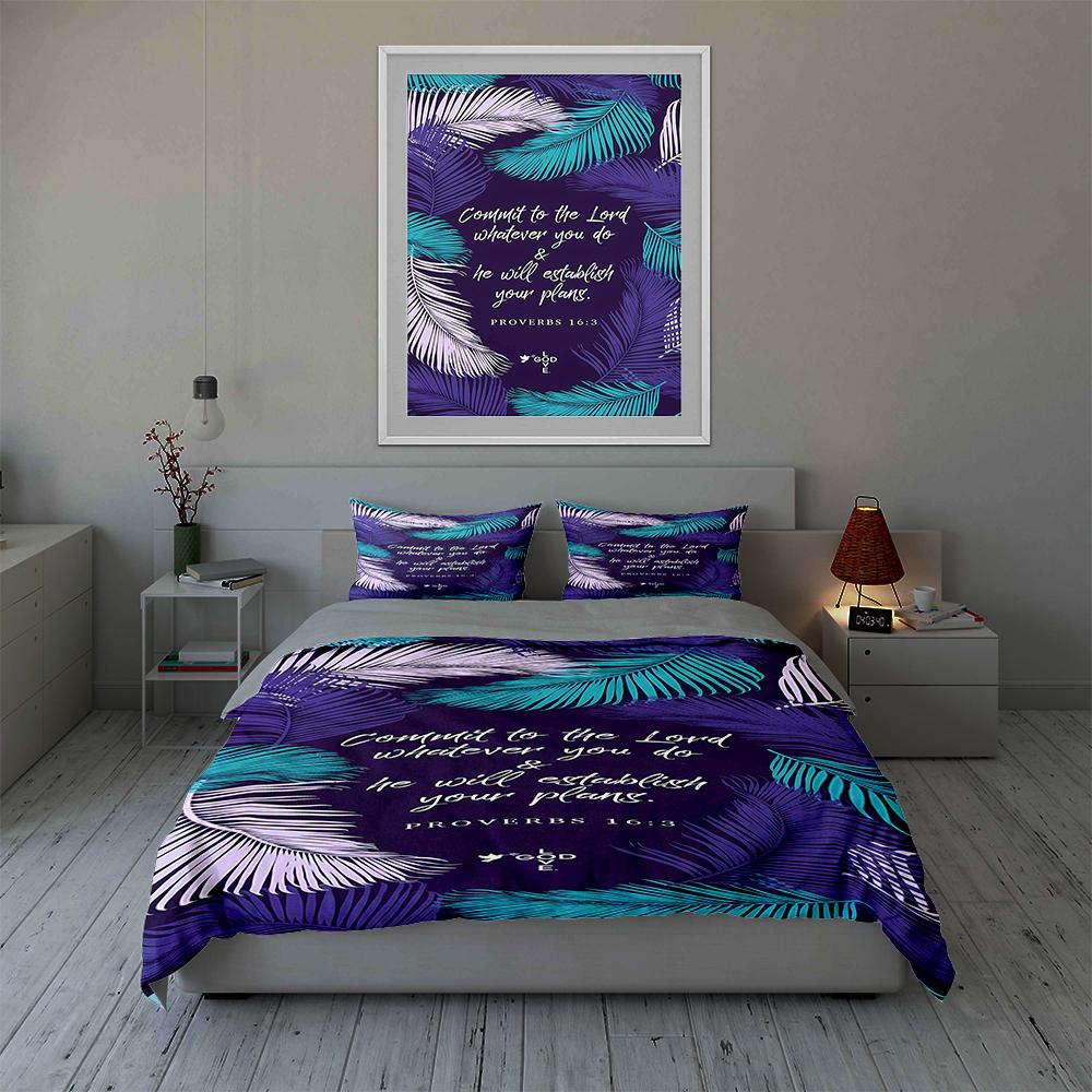 Tropical leaf motif Bedding Duvet cover sets Duvet covers Pillowcases gifts (1 * Duvet Cover 2 * Pillowcases, without duvet insert)
