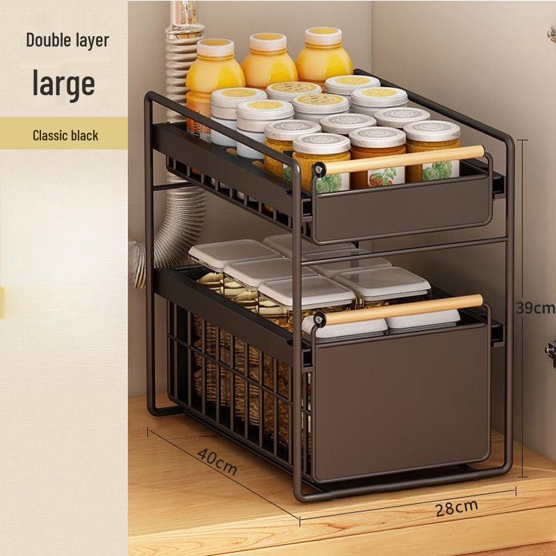 Двухъярусная полка для хранения кухонной раковины Handun