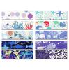 YUBX Masking Tape Set Washi Paper Ocean Blue with Silver Foil for DIY and Gift Decoration 10-Piece - Tape, Stamping, Crafts, Journals, Planners,