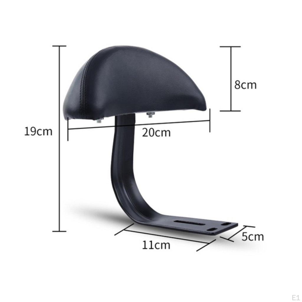 Black Leather Rear Backrest Universal Fit Electric Bike Easy to Clean Cycle Back Support