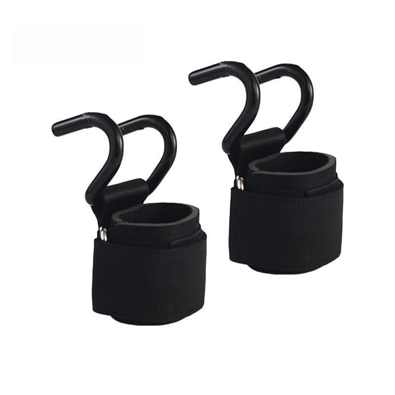 2 SZT. Urządzenie do treningu siłowego podciągania Trening Podnoszenie ciężarów Fitness Uchwyty na ręce Paski do podnoszenia Haki metalowe do podnoszenia ciężarów