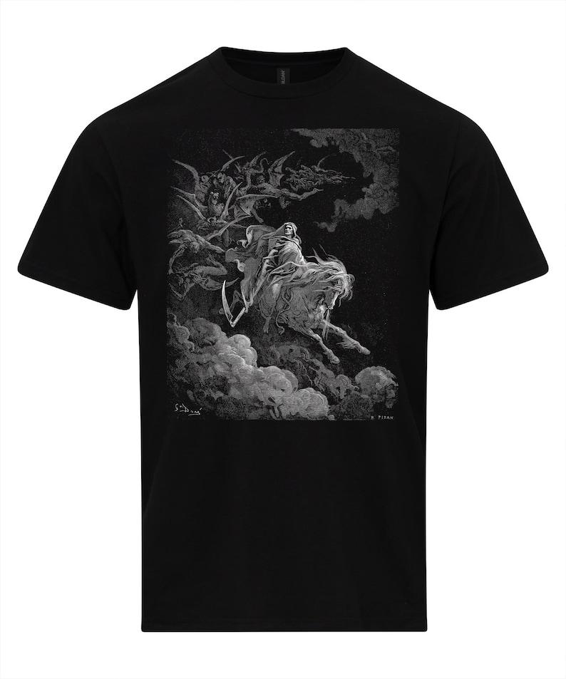 

Gustave Dore Pale Immediate Death T-shirt Gothic Art Dark Renaissance Classic Fine Arts Art Aesthetics Casual Pattern T-shirt 4XL