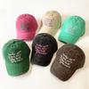 Washed Cotton Baseball Cap Female Retro Flower Letter Old Cap Spring Summer Visor Male
