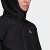 Adidas Solid Color Logo Hooded Jacket Women Jackets Black H48587